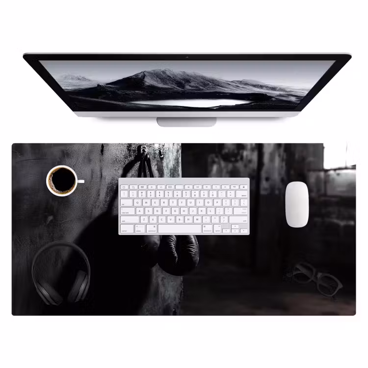 Bureau onderlegger - Bokshandschoenen - Muur - Duister - Zwart — 3