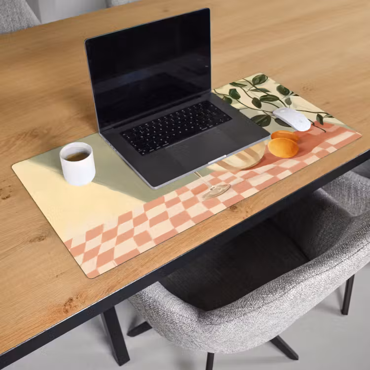 Bureau onderlegger - Citroenen - Glas - Tafelkleed - Geblokt — 2