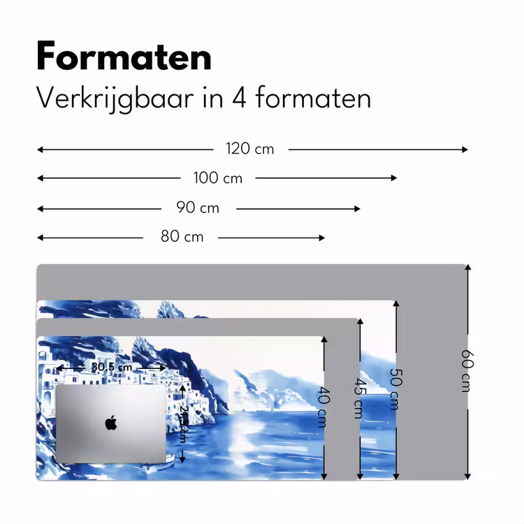 Bureau onderlegger - Dorp - Rotswand - Roeiboot - Water — 7