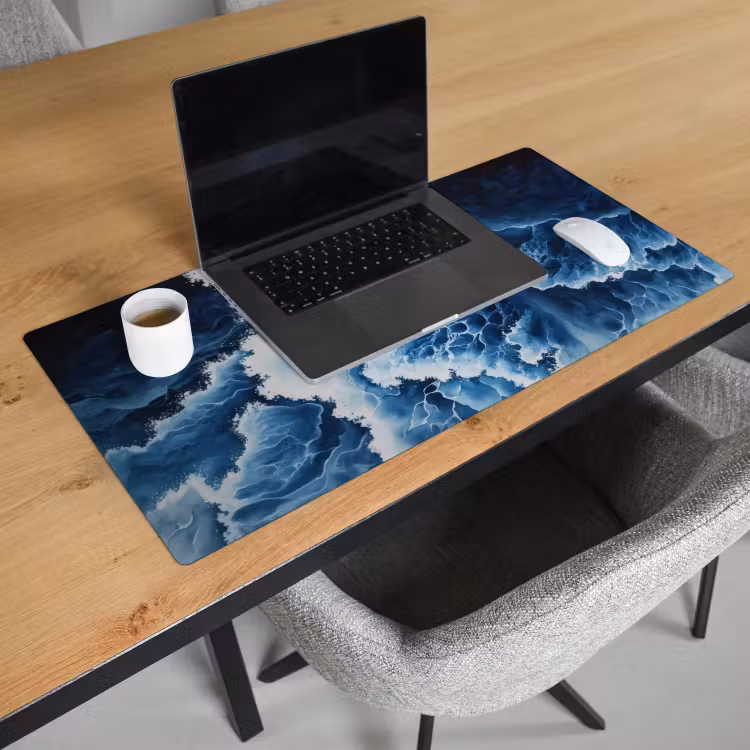 Bureau onderlegger - Golven - Blauw - Schuim — 2