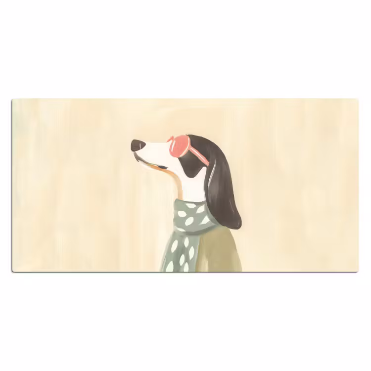Bureau onderlegger - Hond - Zonnebril - Sjaal — 1