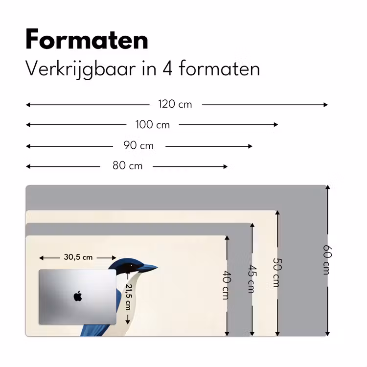 Bureau onderlegger - Illustratie - Blauw - Vogel — 7