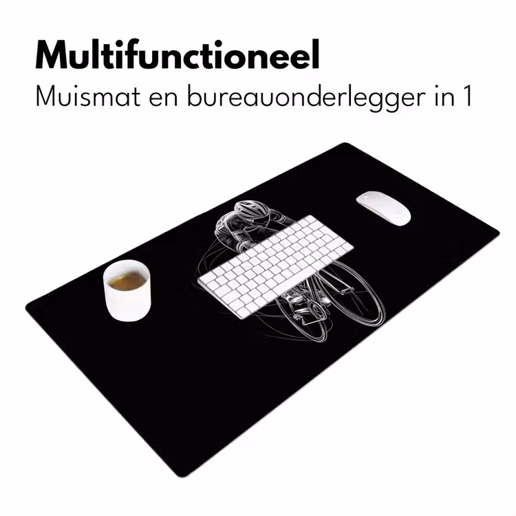 Bureau onderlegger - Lijntekening - Wit - Wielrennen - Snelheid — 6