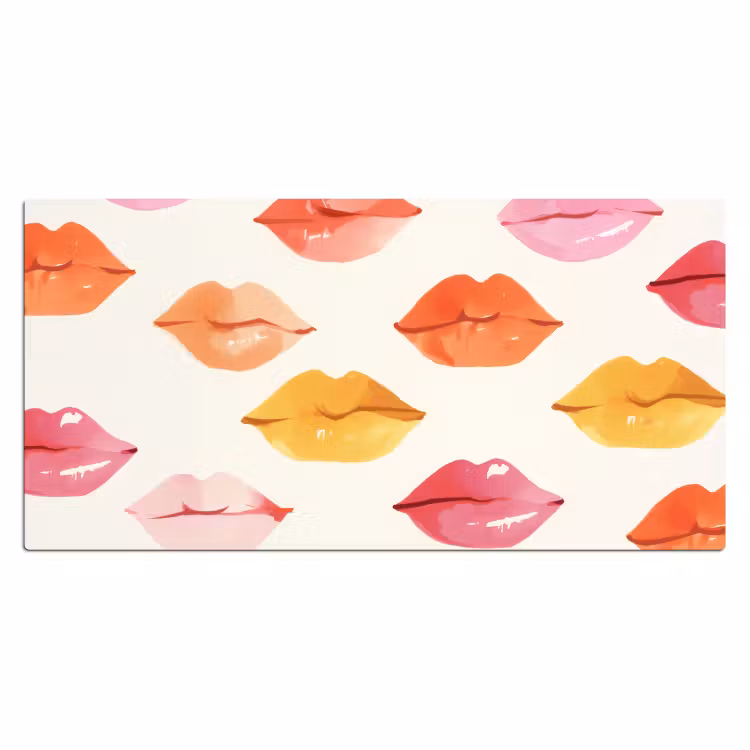 Bureau onderlegger - Lippen - Kleurrijk - Glanzend — 1