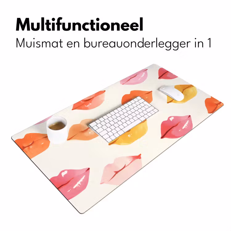Bureau onderlegger - Lippen - Kleurrijk - Glanzend — 6