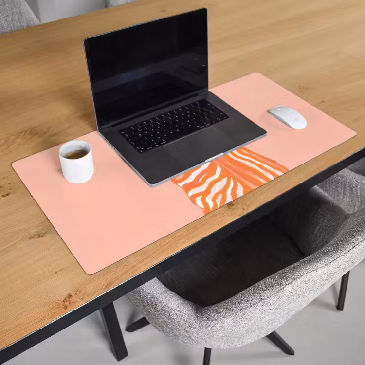 Bureau onderlegger - Meisje - Deken - Gestreept - Oranje — 2