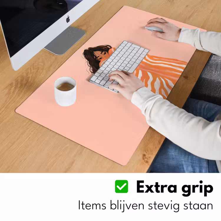 Bureau onderlegger - Meisje - Deken - Gestreept - Oranje — 5