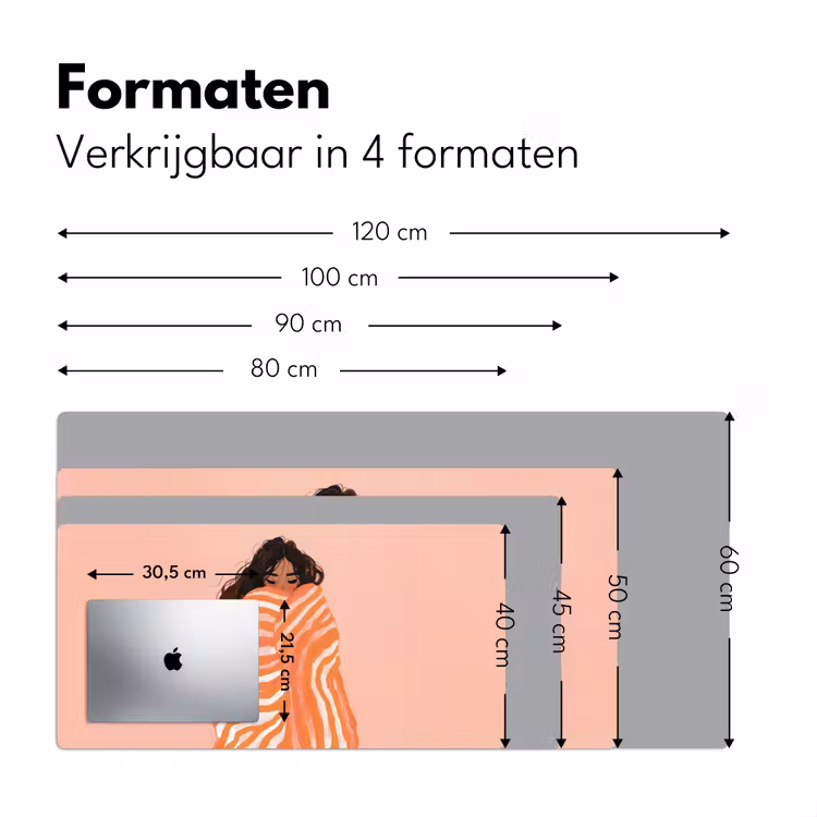 Bureau onderlegger - Meisje - Deken - Gestreept - Oranje — 7