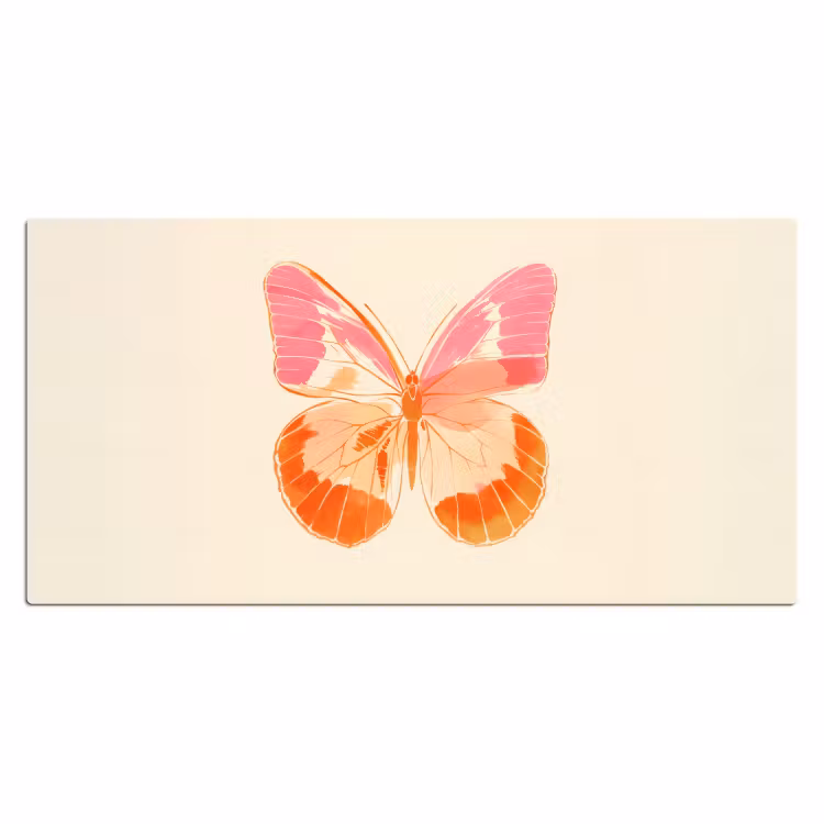 Bureau onderlegger - Oranje - Vlinder - Minimalistisch — 1