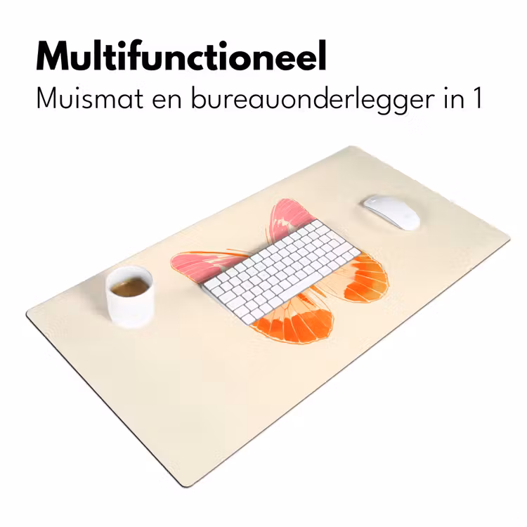Bureau onderlegger - Oranje - Vlinder - Minimalistisch — 6
