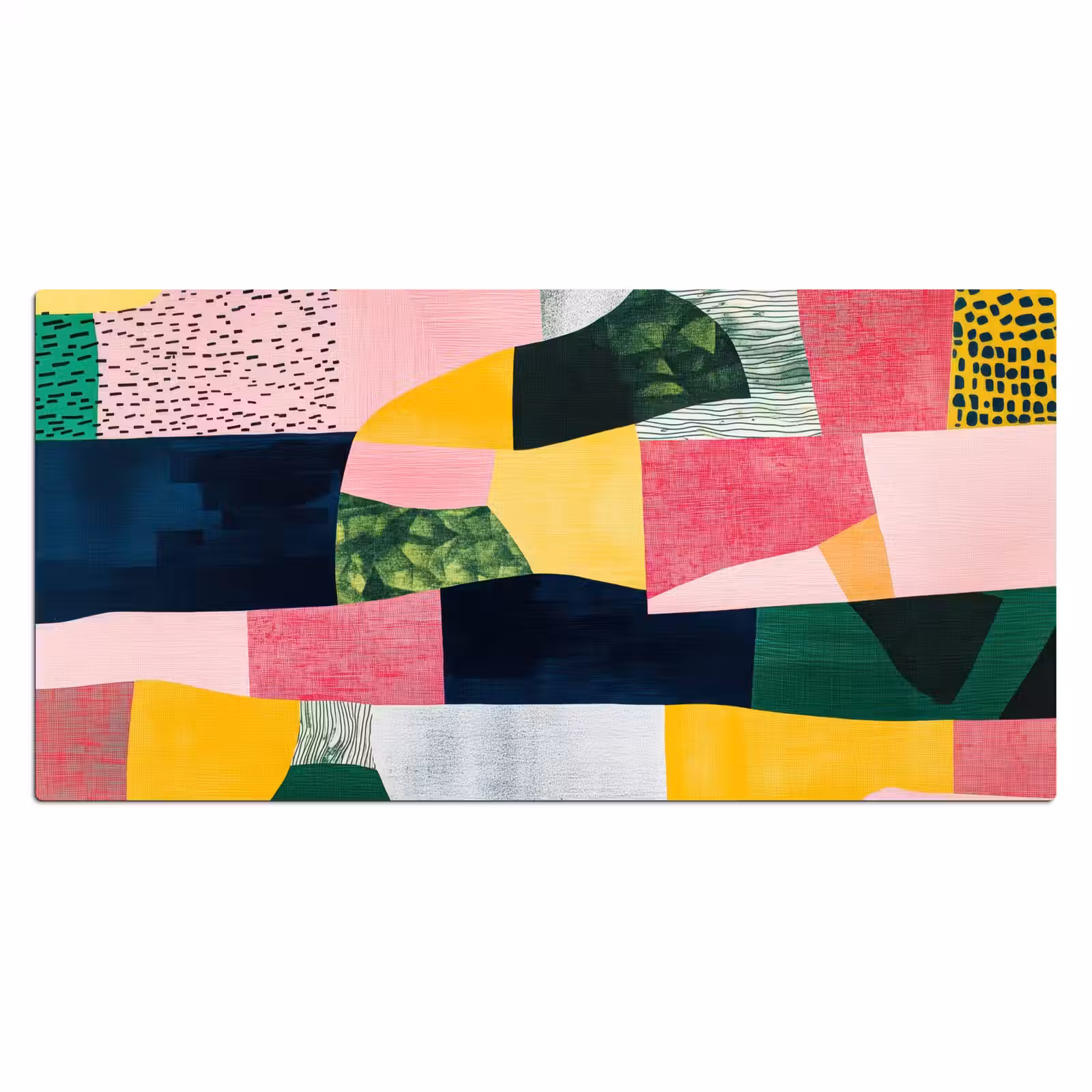 Bureau onderlegger - Abstract - Roze - Lappen - Vormen - Geel — 1