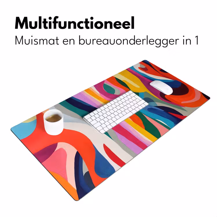Bureau onderlegger - Abstract - Kleurrijk - Golven - Lijnen — 6