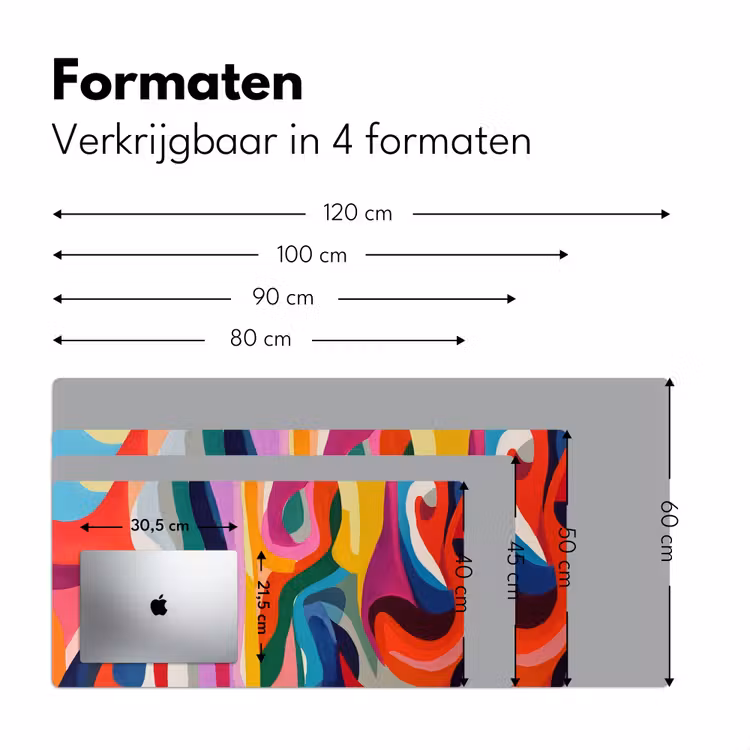 Bureau onderlegger - Abstract - Kleurrijk - Golven - Lijnen — 7