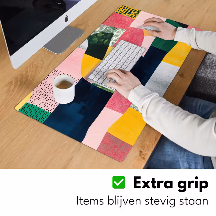 Bureau onderlegger - Abstract - Roze - Lappen - Vormen - Geel — 5