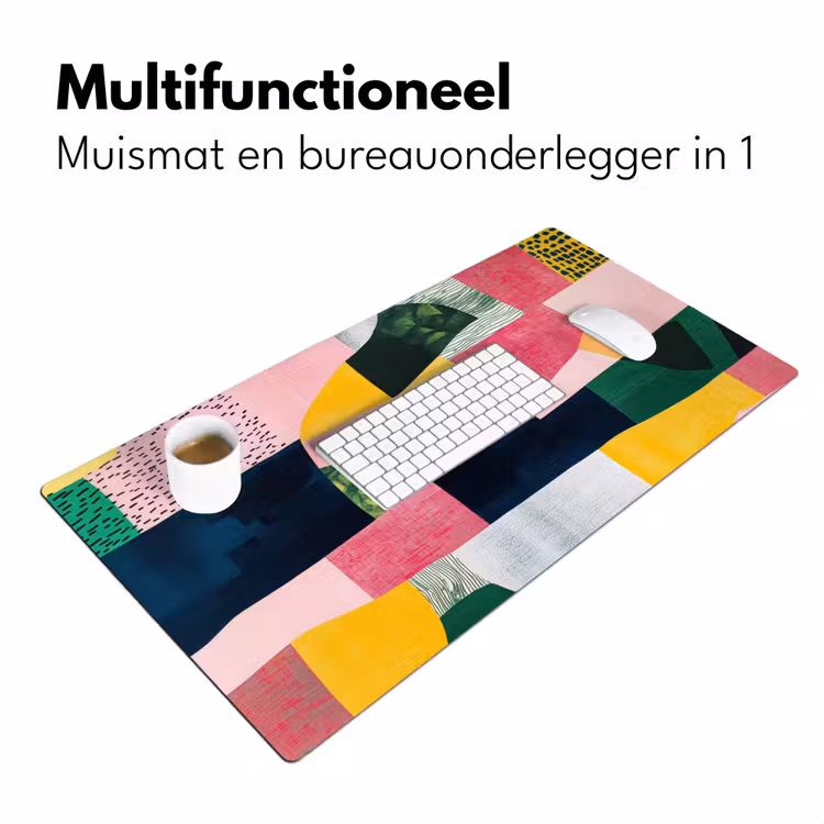 Bureau onderlegger - Abstract - Roze - Lappen - Vormen - Geel — 6