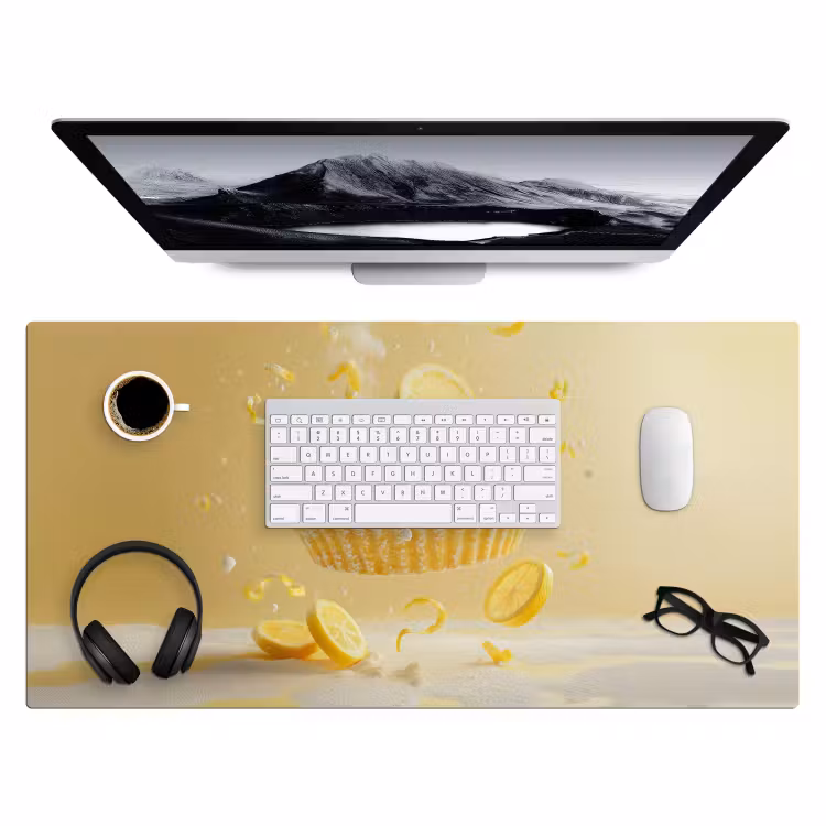 Bureau onderlegger - Citroen - Taart - Eten - Geel — 3