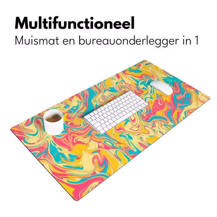 Bureau onderlegger - Geel - Roze - Blauw - Retro — 6