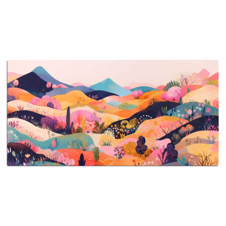 Bureau onderlegger - Golvende heuvels - Abstracte planten - Dromerig — 1