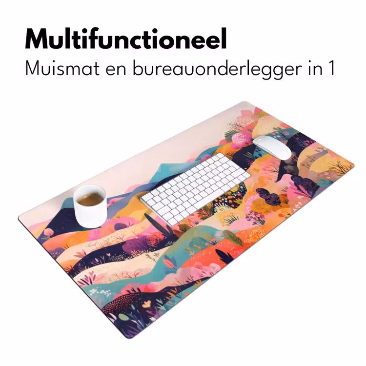 Bureau onderlegger - Golvende heuvels - Abstracte planten - Dromerig — 6