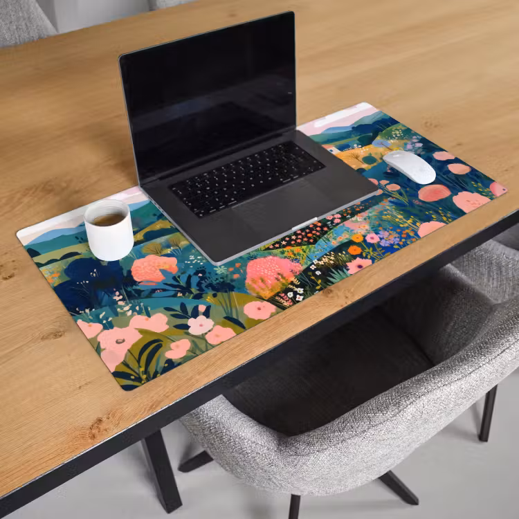 Bureau onderlegger - Heuvellandschap - Fantasierijk - Kleurcontrasten — 2