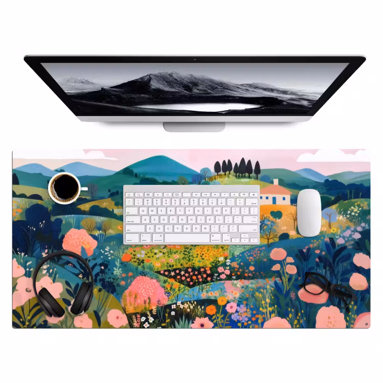 Bureau onderlegger - Heuvellandschap - Fantasierijk - Kleurcontrasten — 3