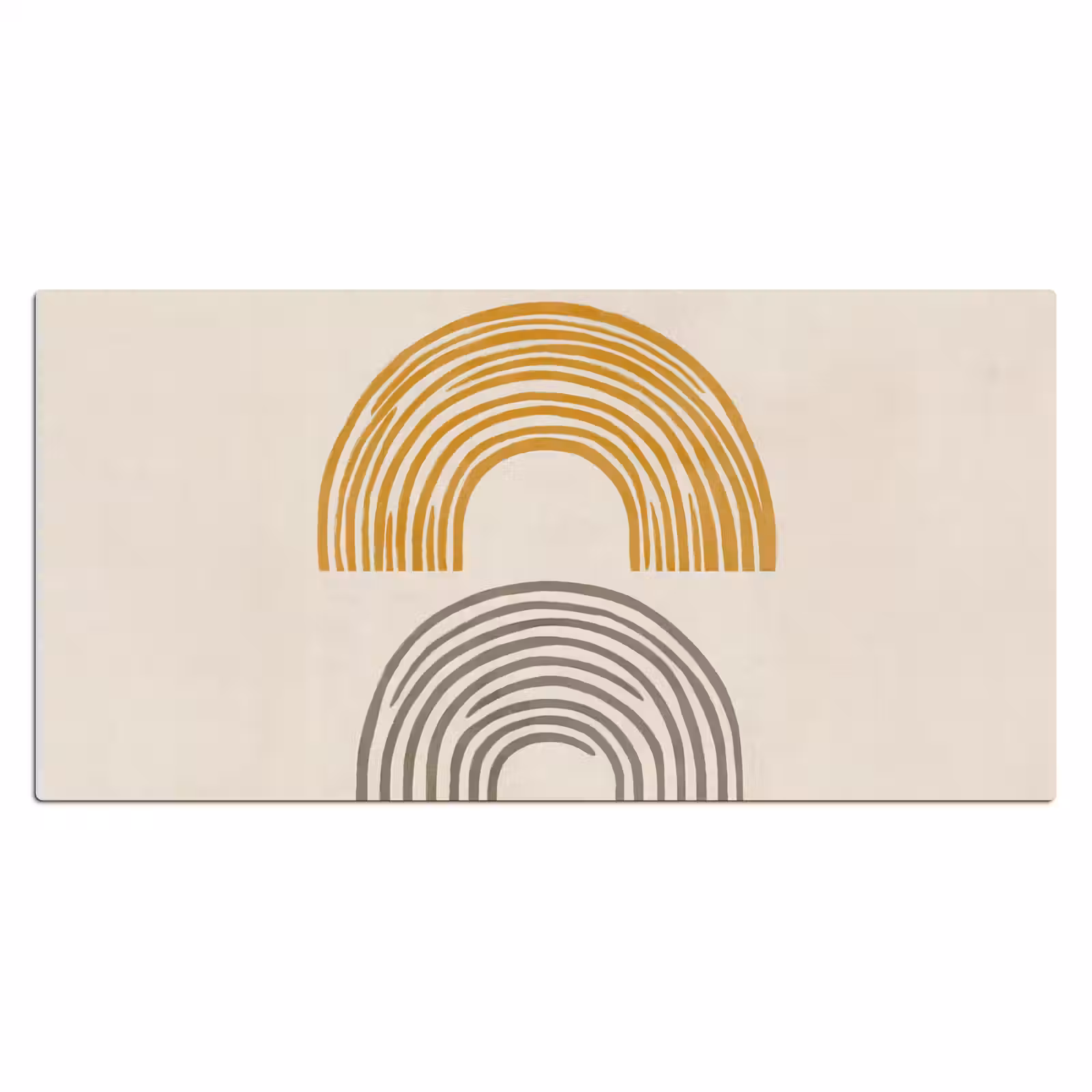 Bureau onderlegger - Bogen - Lijnen - Oranje - Minimalistisch — 1