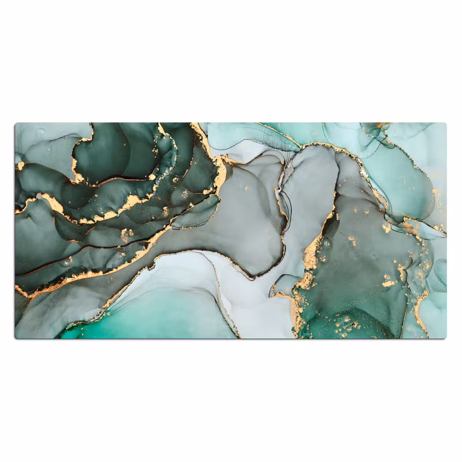 Bureau onderlegger - Goud - Marmer - Groen - Luxe - Marmerlook - Grijs — 1