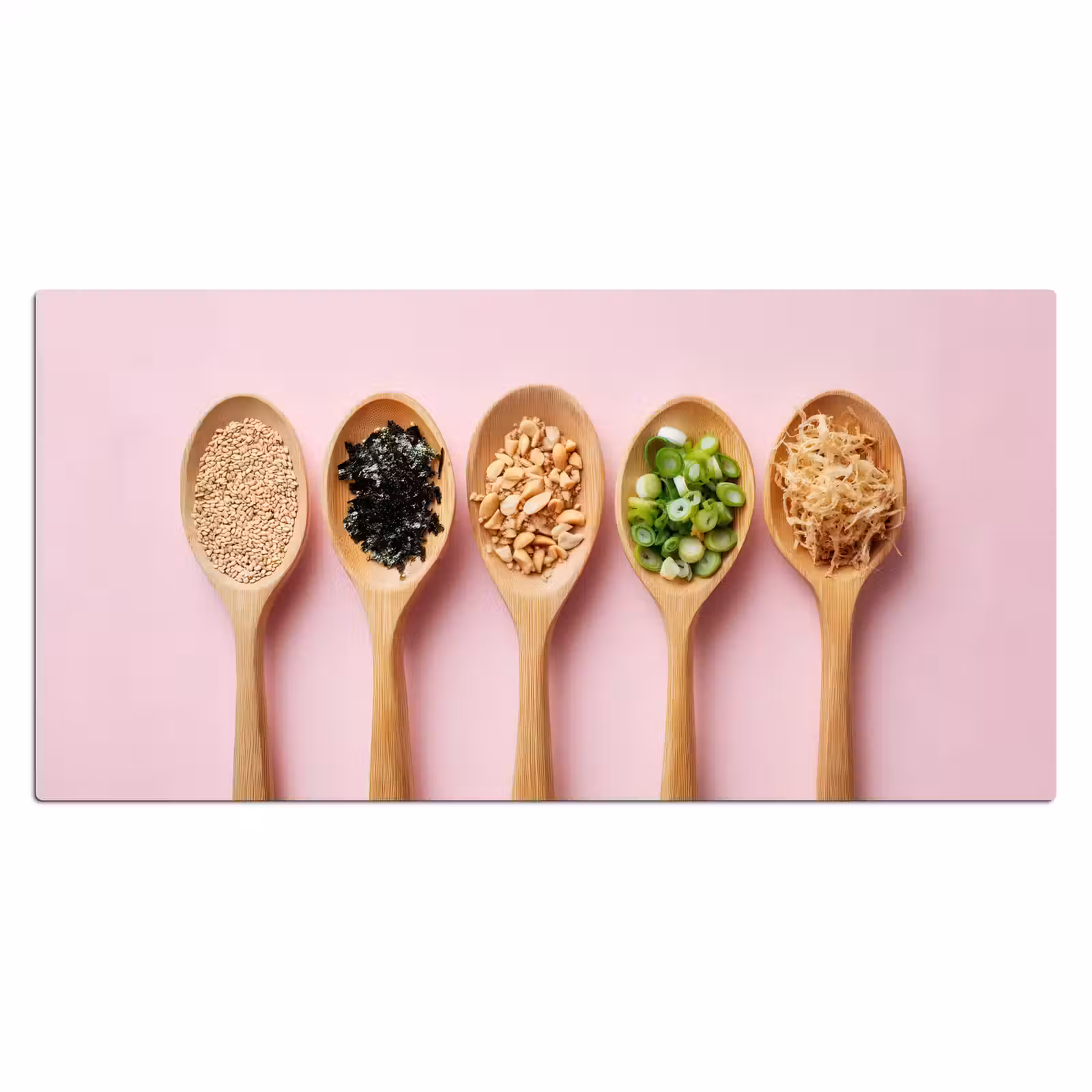 Bureau onderlegger - Ingrediënten - Lepels - Hout - Roze — 1