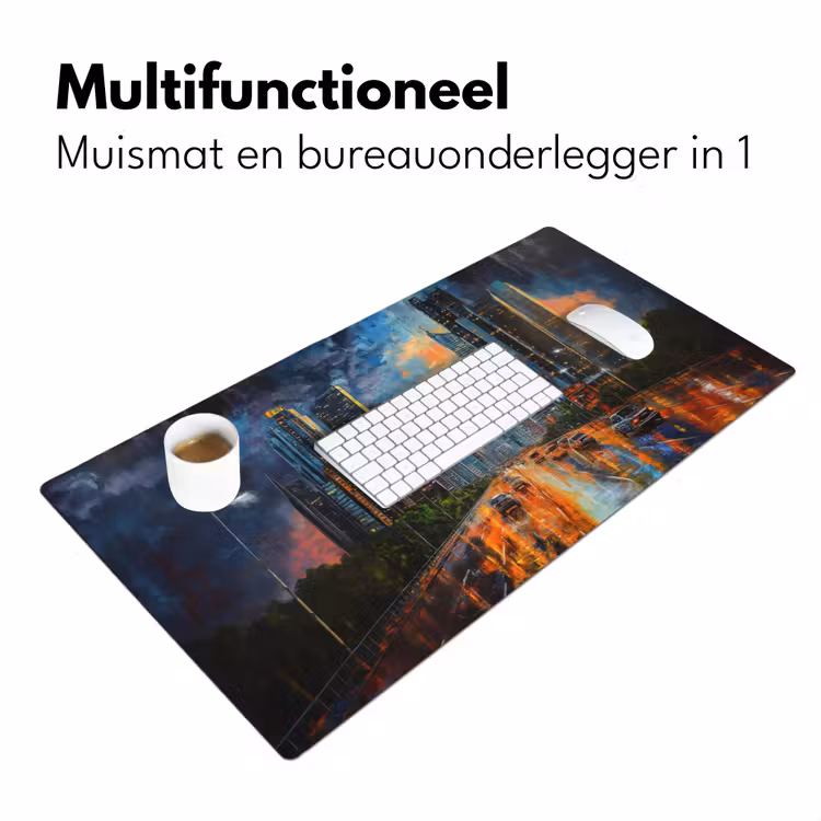 Bureau onderlegger - Auto - Skyline - Zon - Blauw — 6