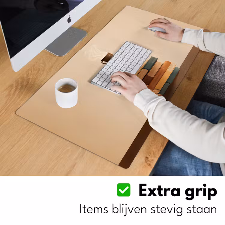 Bureau onderlegger - Boeken - Toren - Koffie - Beige — 5