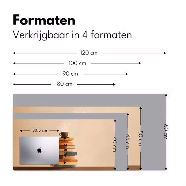 Bureau onderlegger - Boeken - Toren - Koffie - Beige — 7