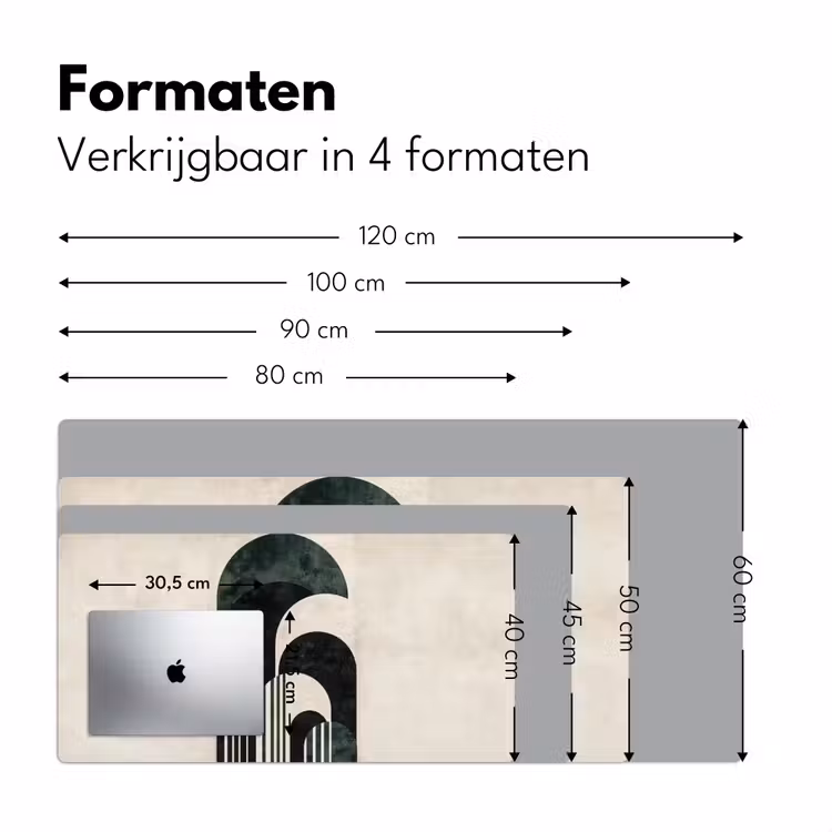 Bureau onderlegger - Bogen - Donkergroen - Lijnen — 7