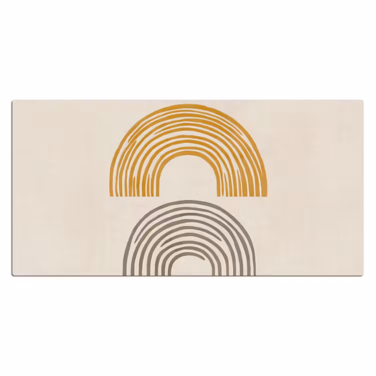 Bureau onderlegger - Bogen - Lijnen - Oranje - Minimalistisch — 1