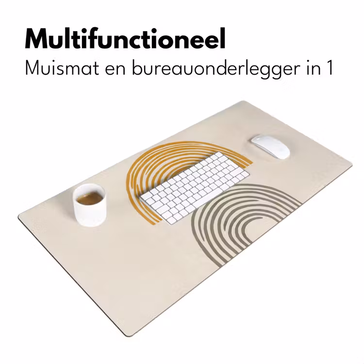 Bureau onderlegger - Bogen - Lijnen - Oranje - Minimalistisch — 6