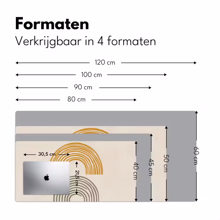 Bureau onderlegger - Bogen - Lijnen - Oranje - Minimalistisch — 7