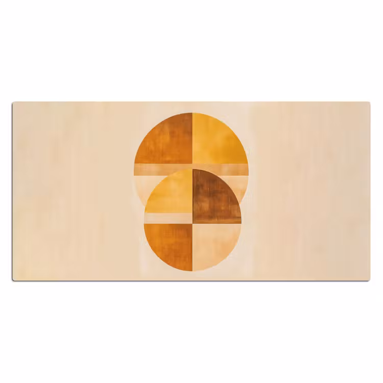 Bureau onderlegger - Cirkels - Geel - Minimalistisch — 1