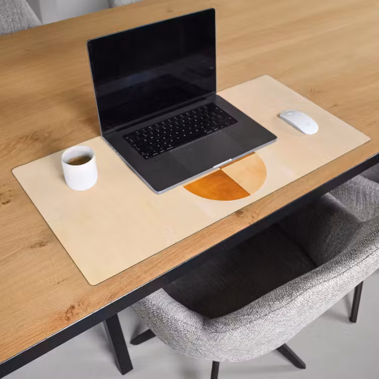 Bureau onderlegger - Cirkels - Geel - Minimalistisch — 2
