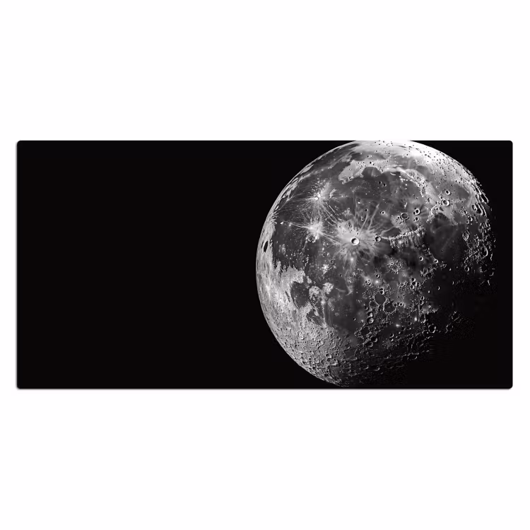 Bureau onderlegger - Close-up - Maan - Wit - Textuur — 1