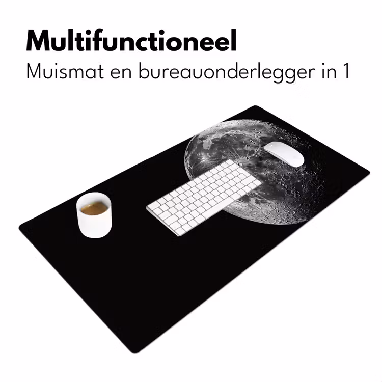 Bureau onderlegger - Close-up - Maan - Wit - Textuur — 6
