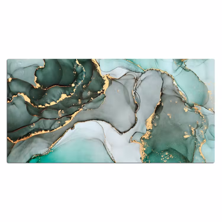 Bureau onderlegger - Goud - Marmer - Groen - Luxe - Marmerlook - Grijs — 1