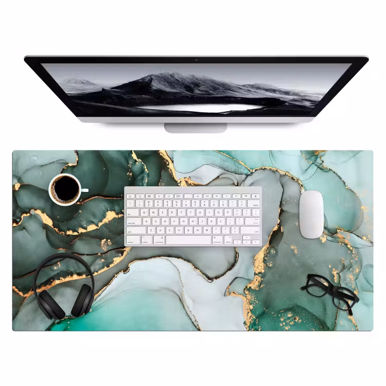 Bureau onderlegger - Goud - Marmer - Groen - Luxe - Marmerlook - Grijs — 3