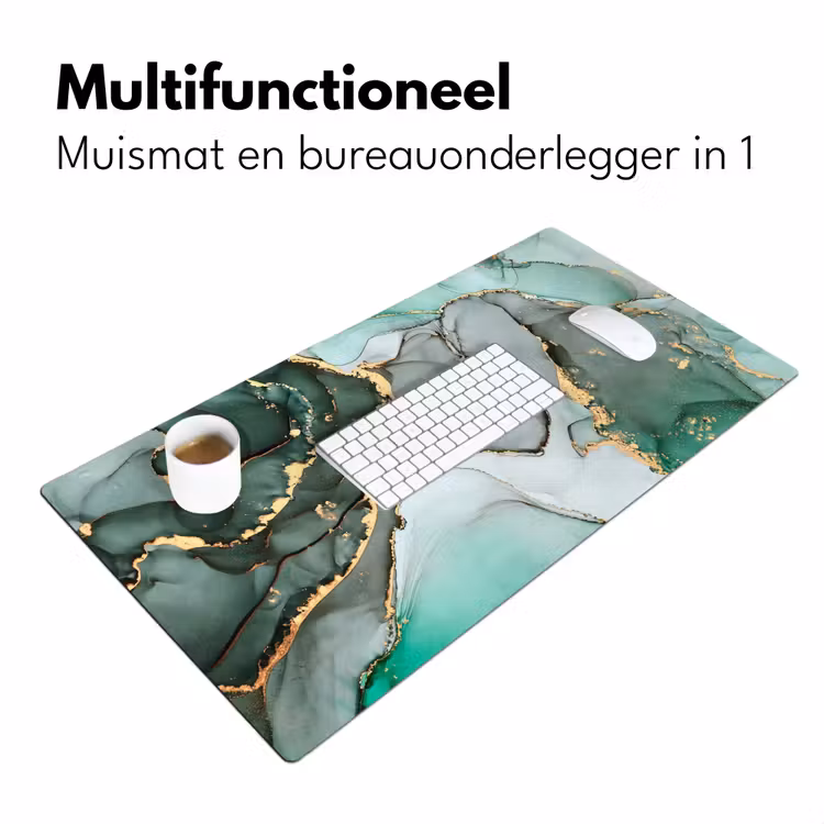 Bureau onderlegger - Goud - Marmer - Groen - Luxe - Marmerlook - Grijs — 6