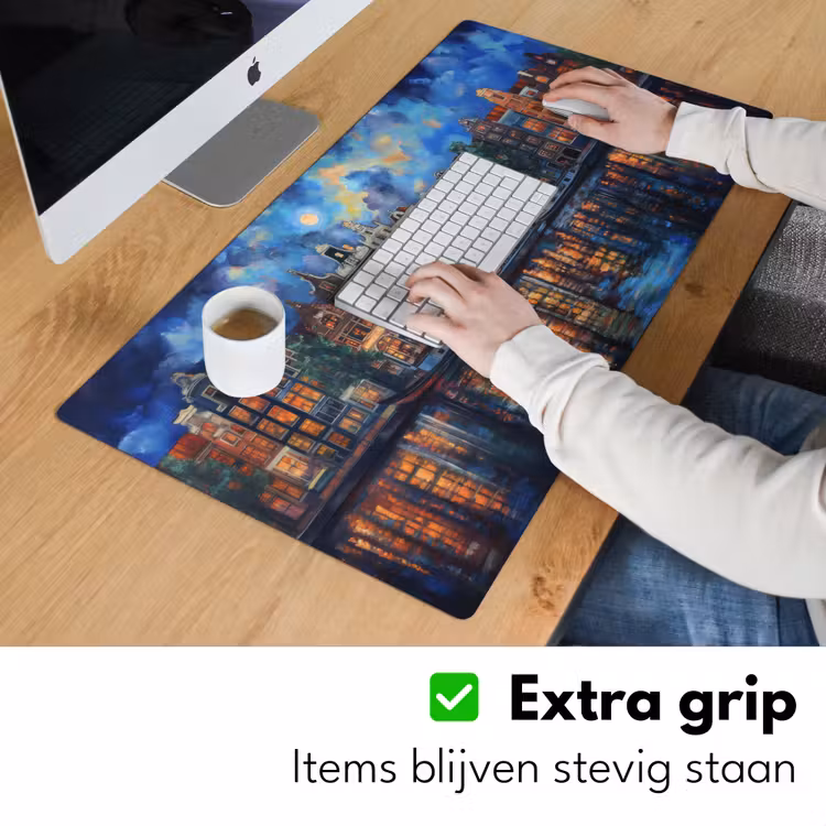 Bureau onderlegger - Grachten Amsterdam - Huizen - Stad - Kleurrijk — 5