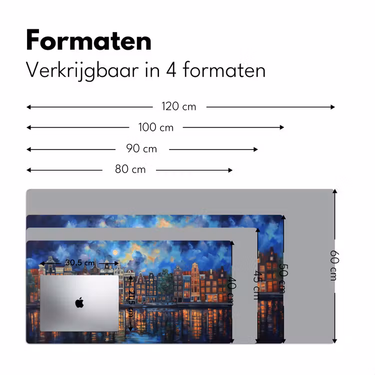 Bureau onderlegger - Grachten Amsterdam - Huizen - Stad - Kleurrijk — 7
