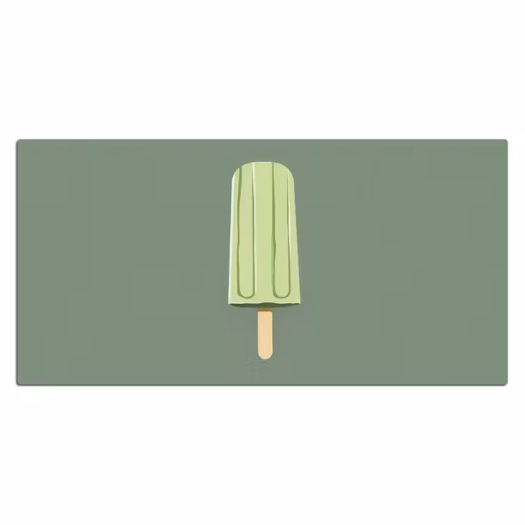 Bureau onderlegger - Groen - Waterijsje - Stokje - Illustratie — 1