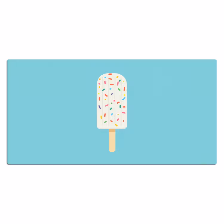 Bureau onderlegger - Ijsje - Stokje - Sprinkles - Lichtblauw — 1
