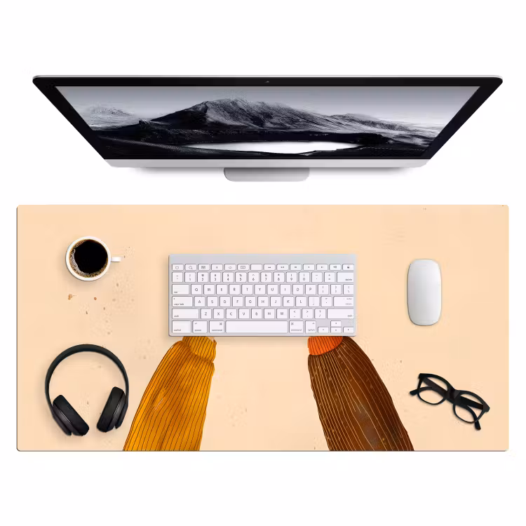 Bureau onderlegger - Illustratie - Mokken - Proosten - Bruin — 3