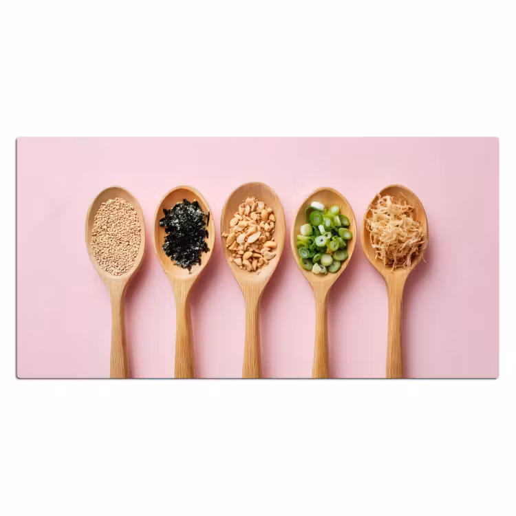 Bureau onderlegger - Ingrediënten - Lepels - Hout - Roze — 1