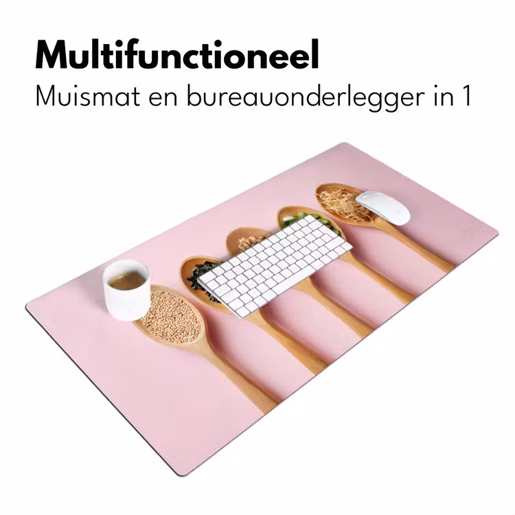 Bureau onderlegger - Ingrediënten - Lepels - Hout - Roze — 6