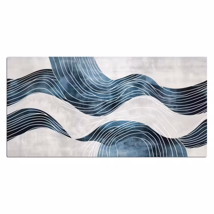 Bureau onderlegger - Lijnen - Golven - Abstract - Blauw — 1